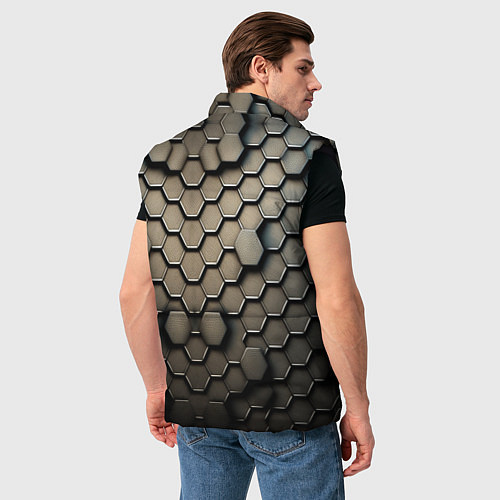 Мужской жилет Сталь и соты / 3D-Черный – фото 4