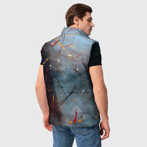 Мужской жилет Тёмно-серый туман и краски / 3D-Черный – фото 4