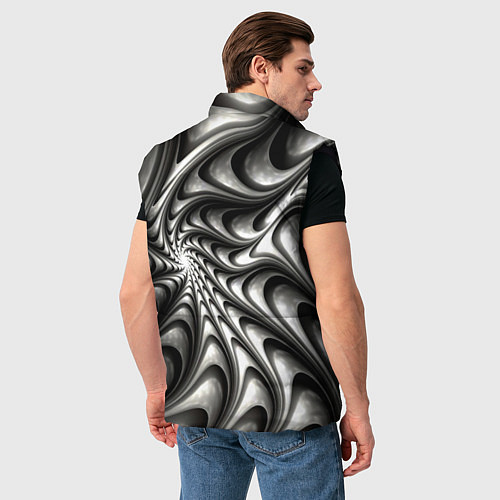 Мужской жилет Abstract fractal grey / 3D-Черный – фото 4