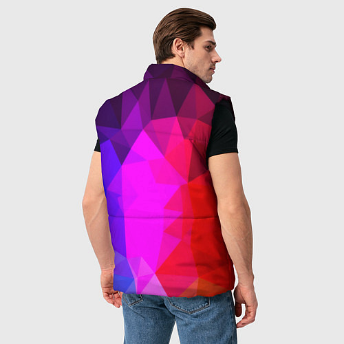 Мужской жилет Битва градиентов неон / 3D-Черный – фото 4