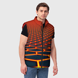 Мужской жилет Honeycomb yellow cyber, цвет: 3D-красный — фото 2