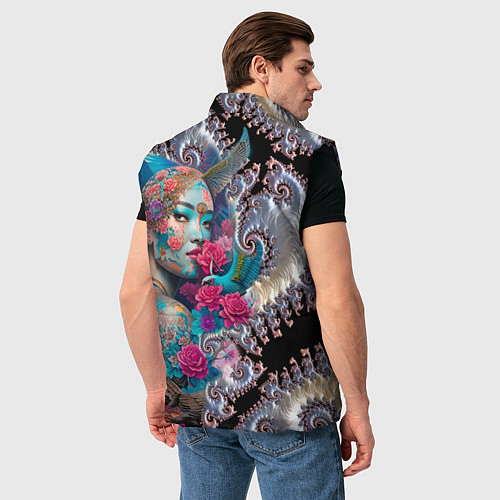 Мужской жилет Japanese beauty - irezumi / 3D-Черный – фото 4