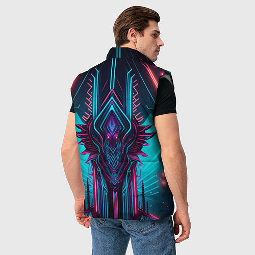 Мужской жилет Кибернетический узор дракона / 3D-Светло-серый – фото 4