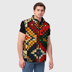 Мужской жилет Русский узор крестиком, цвет: 3D-черный — фото 2