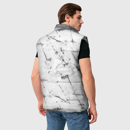 Мужской жилет Серый трещины тай-дай / 3D-Светло-серый – фото 4