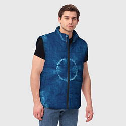 Мужской жилет Синий круг тай-дай, цвет: 3D-черный — фото 2