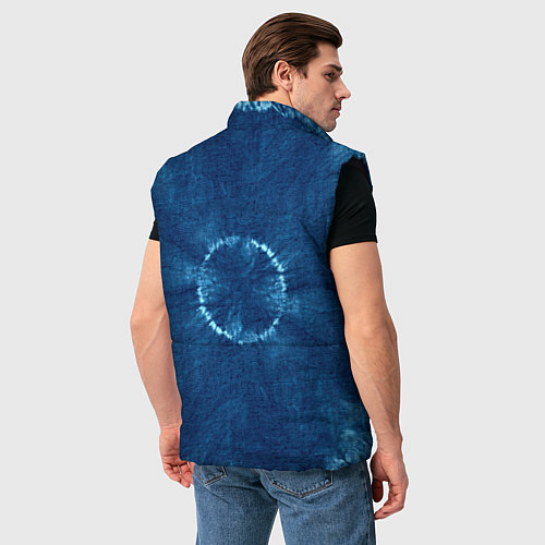 Мужской жилет Синий круг тай-дай / 3D-Черный – фото 4