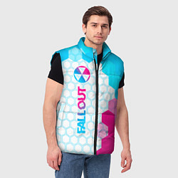 Мужской жилет Fallout neon gradient style: по-вертикали, цвет: 3D-черный — фото 2