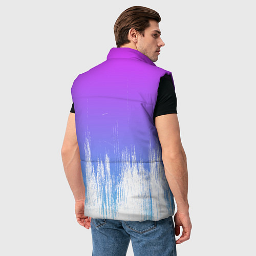 Мужской жилет Фиолетовый градиент с потертостями / 3D-Черный – фото 4