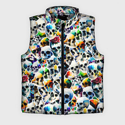Мужской жилет Акварельные черепа, цвет: 3D-светло-серый