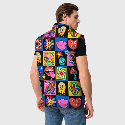 Мужской жилет Funny cartoon characters / 3D-Красный – фото 4