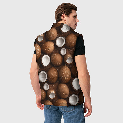 Мужской жилет Сочная текстура из кокосов / 3D-Черный – фото 4