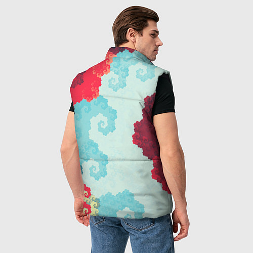 Мужской жилет Пиксельный цветочный паттерн / 3D-Черный – фото 4