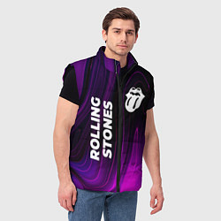 Мужской жилет Rolling Stones violet plasma, цвет: 3D-черный — фото 2