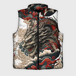 Мужской жилет Тату дракона в стиле Ирезуми, цвет: 3D-черный
