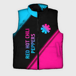 Мужской жилет Red Hot Chili Peppers - neon gradient: надпись, си, цвет: 3D-черный