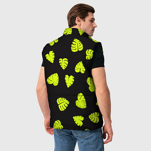Мужской жилет Листья - Монстера / 3D-Черный – фото 4