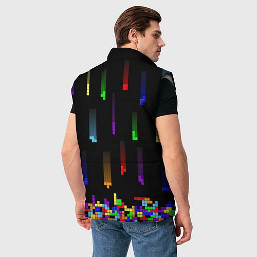 Мужской жилет Falling blocks tetris / 3D-Светло-серый – фото 4
