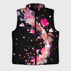 Мужской жилет Вихрь розовых лепестков, цвет: 3D-черный