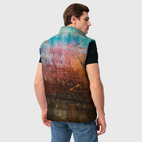 Мужской жилет Разноцветные тени и краски / 3D-Черный – фото 4
