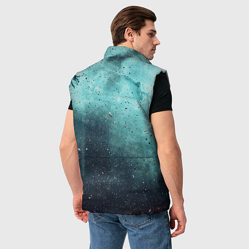 Мужской жилет Светло-синий тени и краски / 3D-Черный – фото 4
