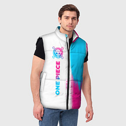 Мужской жилет One Piece neon gradient style: по-вертикали, цвет: 3D-черный — фото 2