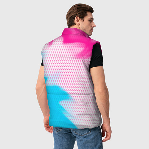 Мужской жилет Mercedes neon gradient style: надпись, символ / 3D-Черный – фото 4