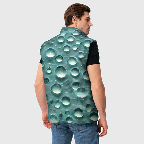Мужской жилет Кристальные капли / 3D-Черный – фото 4