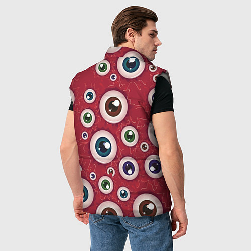 Мужской жилет Множество жутких глаз / 3D-Светло-серый – фото 4