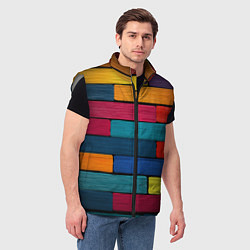 Мужской жилет Цветные кирпичики, цвет: 3D-светло-серый — фото 2