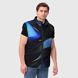 Мужской жилет Black blue elements, цвет: 3D-черный — фото 2