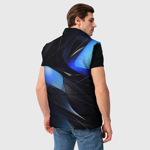 Мужской жилет Black blue elements / 3D-Черный – фото 4
