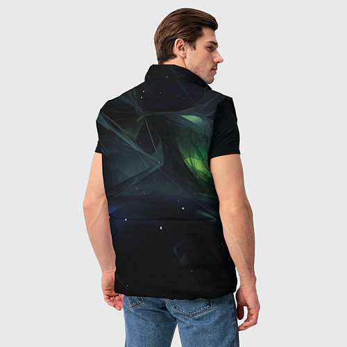 Мужской жилет Dark green black elements / 3D-Черный – фото 4