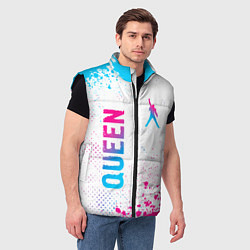 Мужской жилет Queen neon gradient style: надпись, символ, цвет: 3D-черный — фото 2