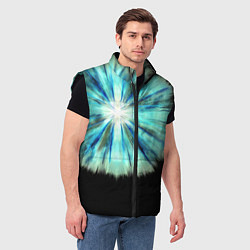 Мужской жилет Тай-дай бирюзовый круг, цвет: 3D-черный — фото 2