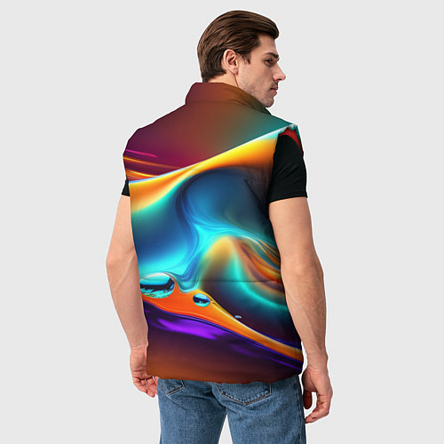 Мужской жилет Абстракция - жидкость / 3D-Красный – фото 4