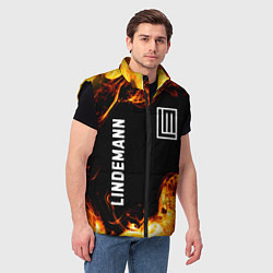 Мужской жилет Lindemann и пылающий огонь, цвет: 3D-черный — фото 2