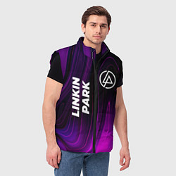 Мужской жилет Linkin Park violet plasma, цвет: 3D-черный — фото 2