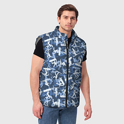 Мужской жилет Сноубордист и Лыжник - камуфляж, цвет: 3D-светло-серый — фото 2
