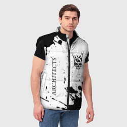 Мужской жилет Architects и рок символ на светлом фоне, цвет: 3D-черный — фото 2