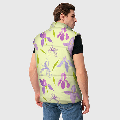 Мужской жилет Фиолетовые лилии / 3D-Черный – фото 4