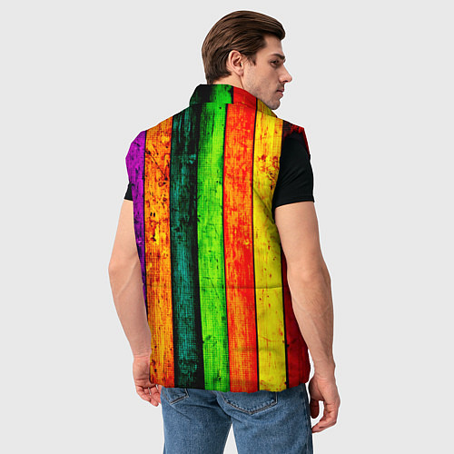 Мужской жилет Цветной забор / 3D-Черный – фото 4