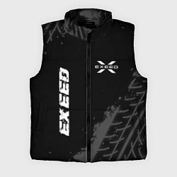 Мужской жилет Exeed speed на темном фоне со следами шин: надпись