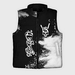 Мужской жилет Aerosmith и рок символ на темном фоне