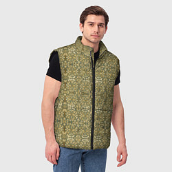 Мужской жилет Средневековый лиственный узор, цвет: 3D-черный — фото 2