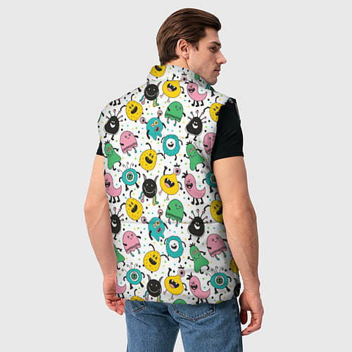 Мужской жилет Весёлые монстры / 3D-Черный – фото 4