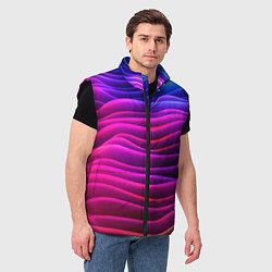 Мужской жилет Сине-фиолетовый градиент, цвет: 3D-черный — фото 2