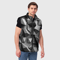 Мужской жилет Белокаменный паттерн, цвет: 3D-черный — фото 2