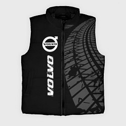 Мужской жилет Volvo speed на темном фоне со следами шин: по-верт
