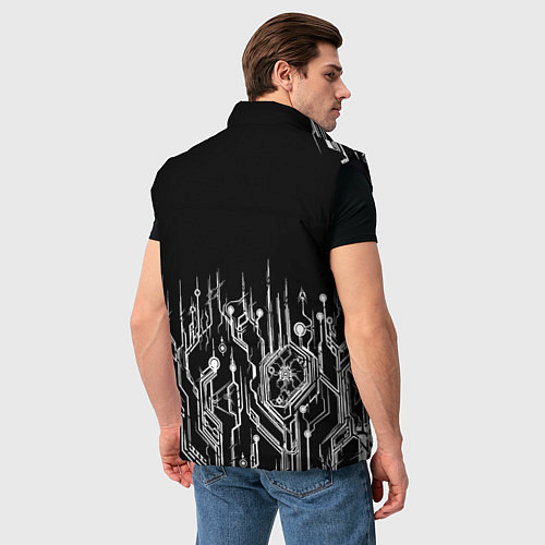 Мужской жилет Киберпанк-модерн / 3D-Черный – фото 4